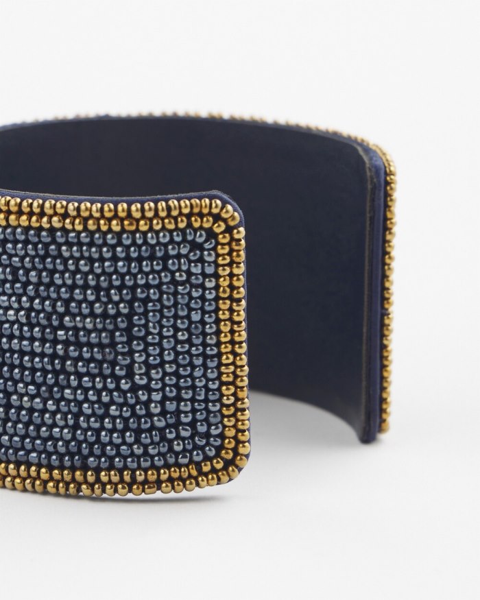 Women's Seed Bead Cuff Bracelet - Navy Blue