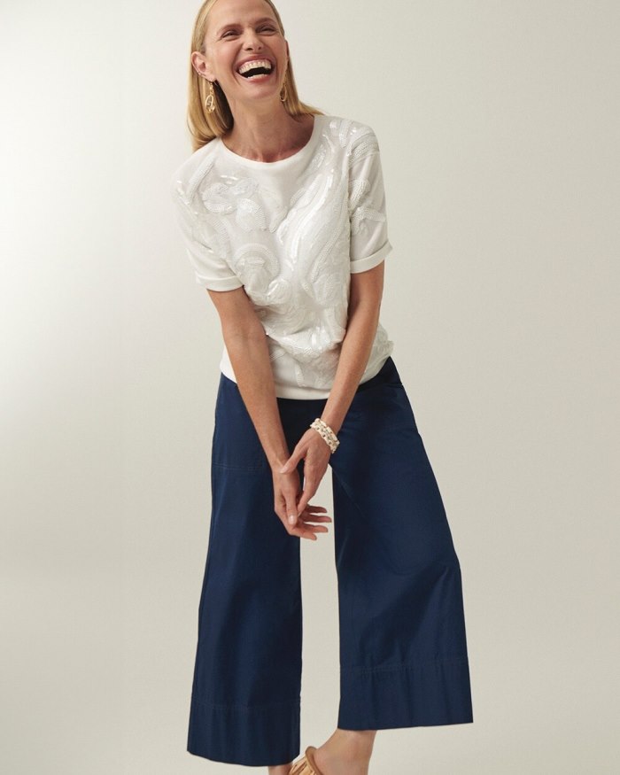 Women's Poplin Culotte Pants - Victory Blue