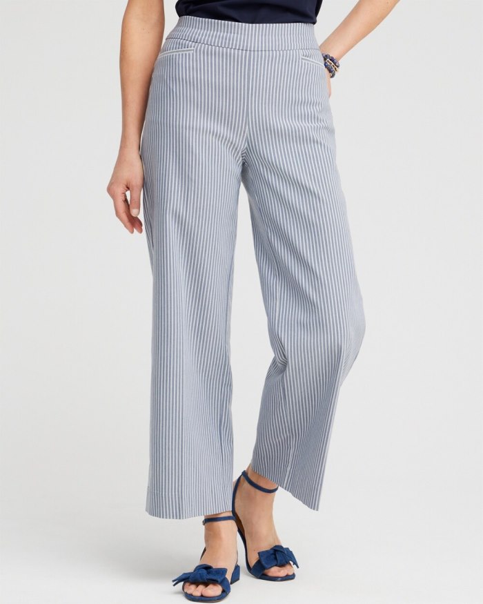 Women's Brigitte Stripe Wide Leg Crops - PROMENADE