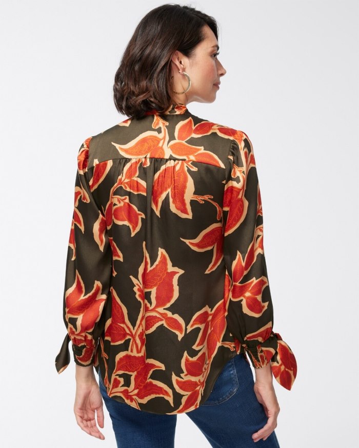 Women's Vine Print Shirt - Primordial Forest