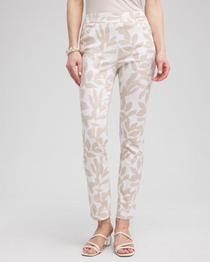 Women's Brigitte Leaf Etch Ankle Pants - Alabaster/Sycamore