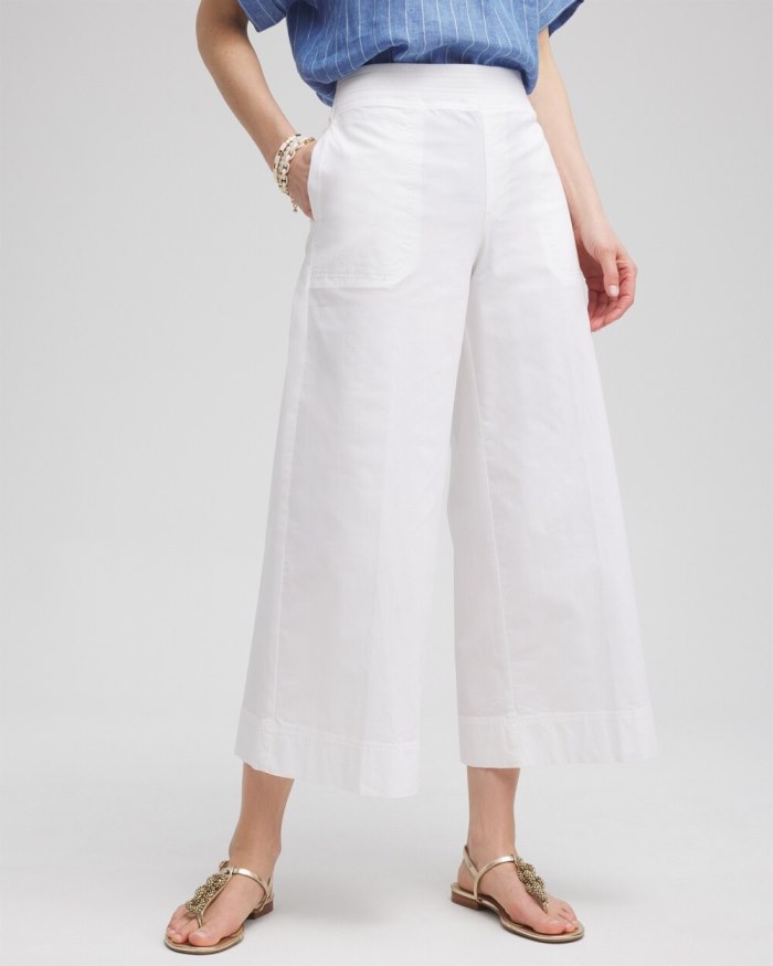 Women's Poplin Culotte Pants - Alabaster