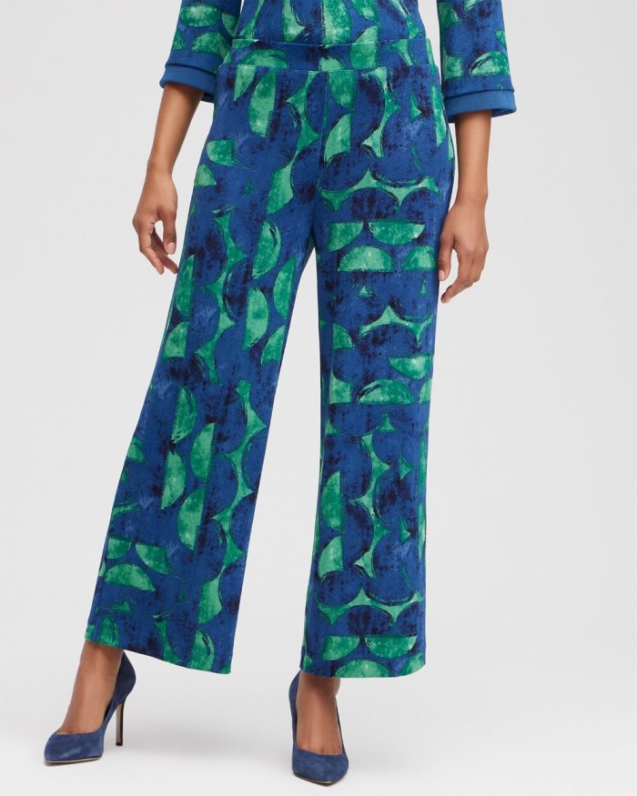 Women's Travelers Half Moon Print Cropped Pants - Twisted Ivy