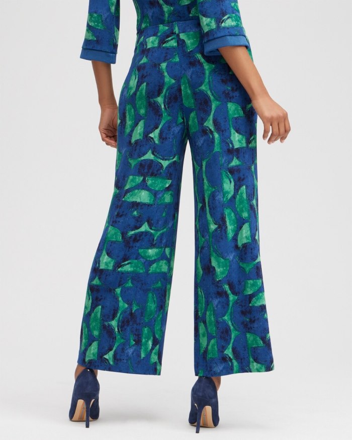 Women's Travelers Half Moon Print Cropped Pants - Twisted Ivy