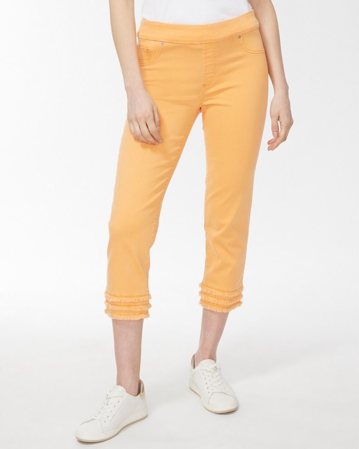 Women's Fray Hem Pull-On Crops - Mango Ice