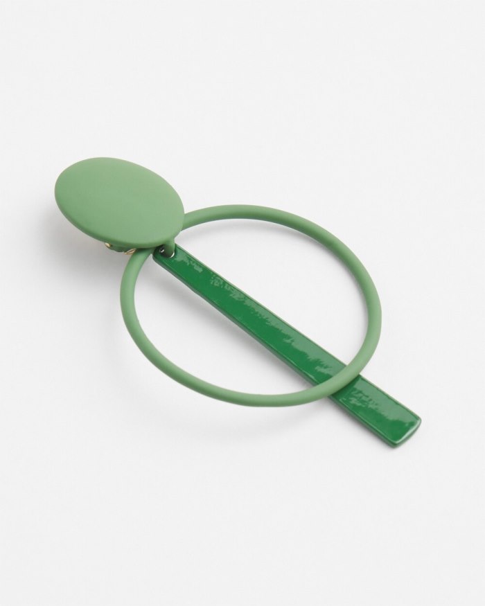 Women's Green Clip-on Drop Hoops - Verdant Green