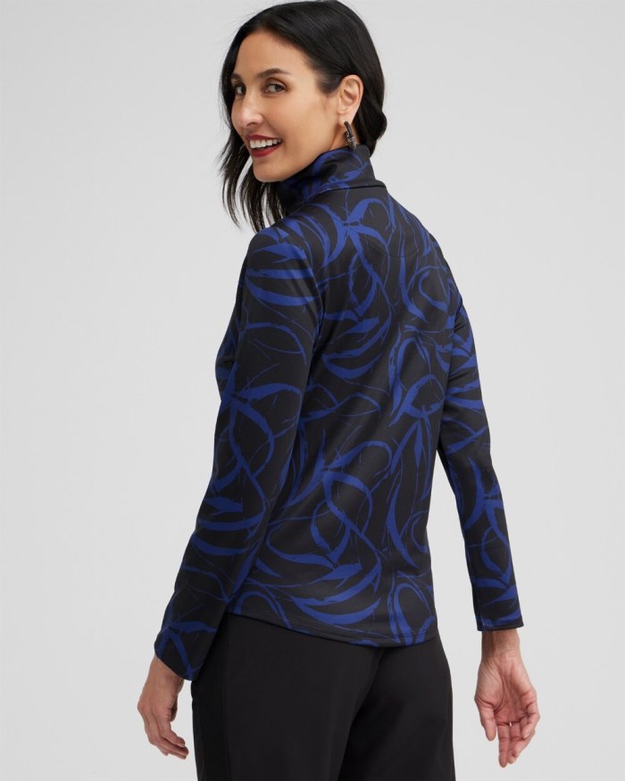 Women's Zenergy UPF Ribbon Print Long Sleeve Top - Cobalt Night