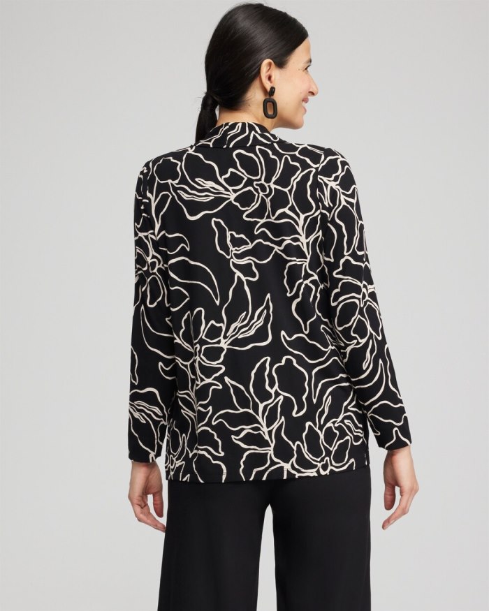 Women's Touch of Cool Floral Easy Cardigan - Black