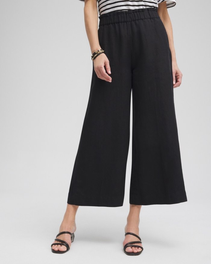 Women's Linen Culottes - Black