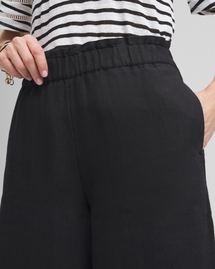 Women's Linen Culottes - Black