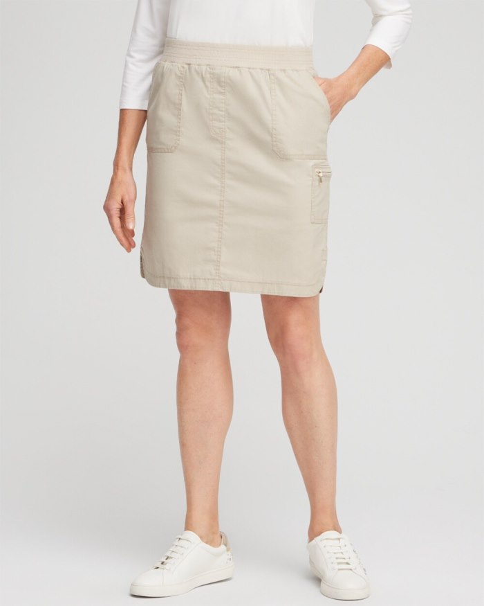 Women's Poplin Ribbed Skort - Classic Khaki