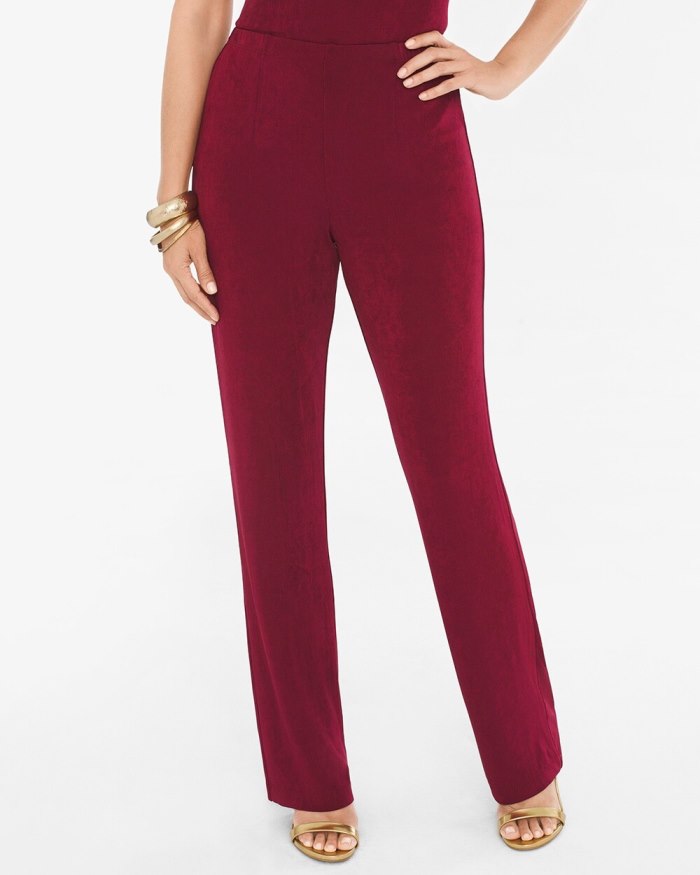 Women's Travelers Classic No Tummy Pants - Mulberry Red - Click Image to Close