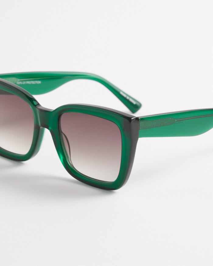 Women's Green Square Sunglasses - Green