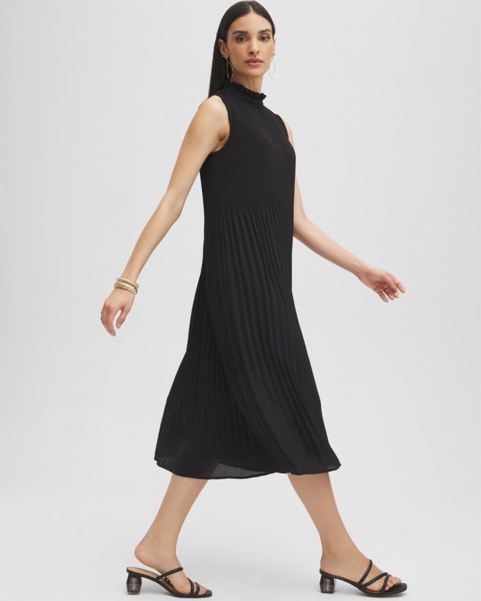 Women's Black Label Pleat Dress - Black