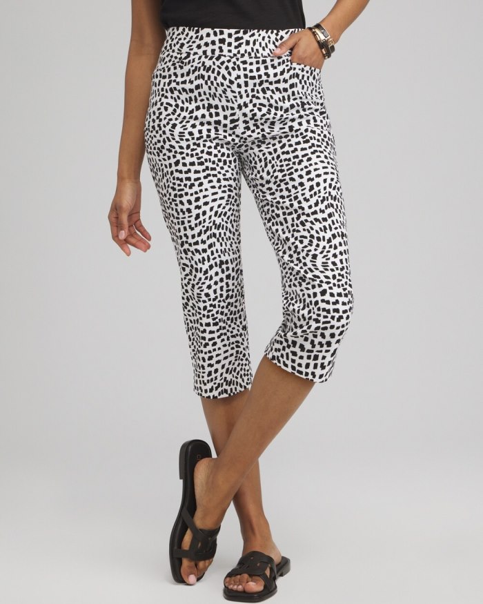 Women's Brigitte Square Print Capris - Alabaster