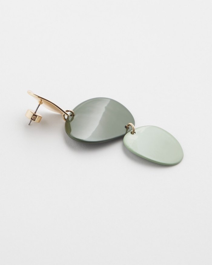 Women's Linear Drop Earrings - Olive