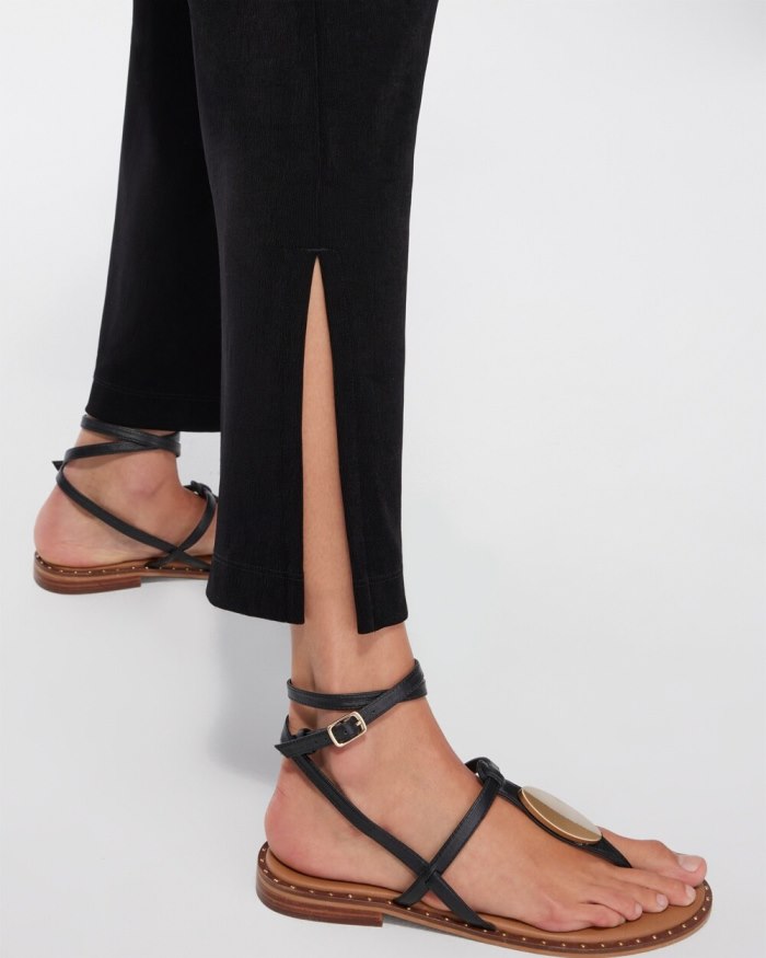 Women's Travelers Wide Leg Side Slit Ankle Pants - Travelers Black