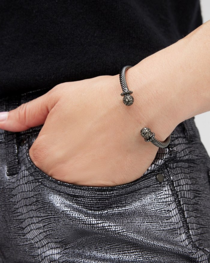 Women's Hematite Tone Cuff Bracelet - Hematite