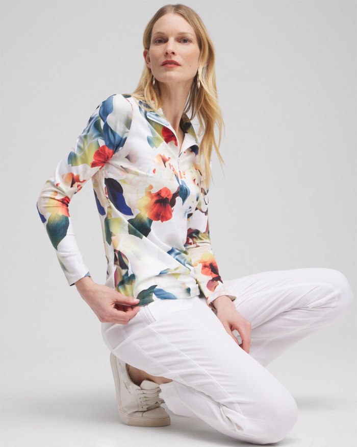 Women's Zenergy UPF Floral Long Sleeve Top - Nectarine