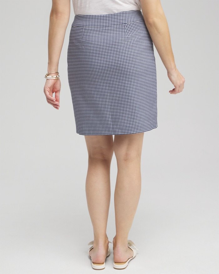 Women's Brigitte Pull-On Gingham Skort - Alabaster/Blue