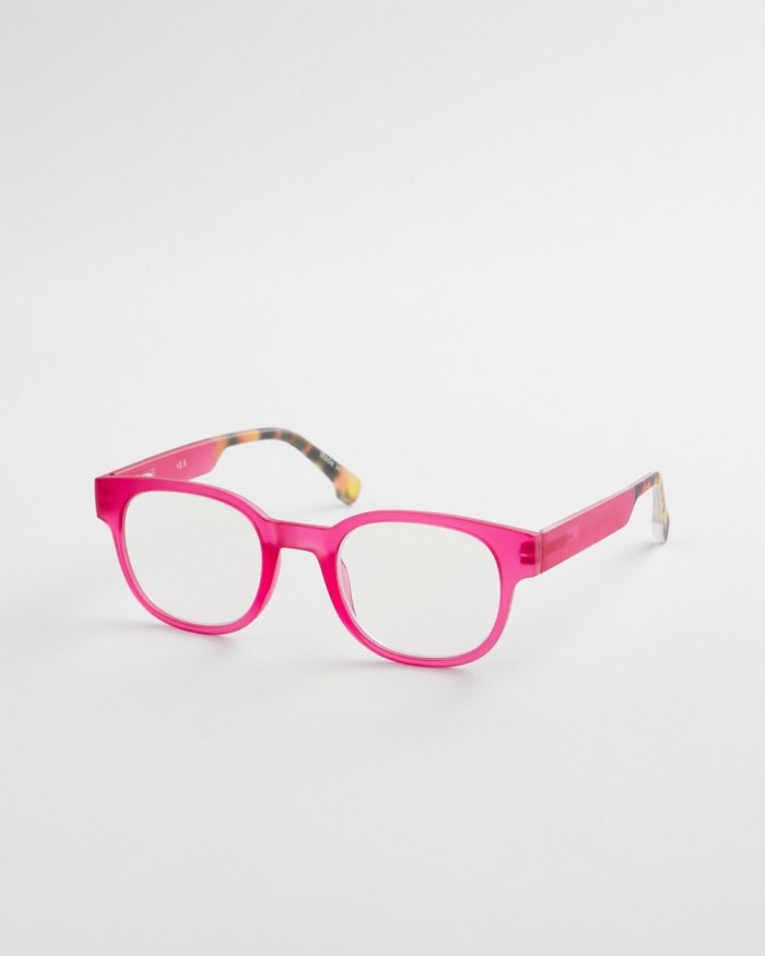 Women's Magenta-Red & Faux Tort Readers - Red