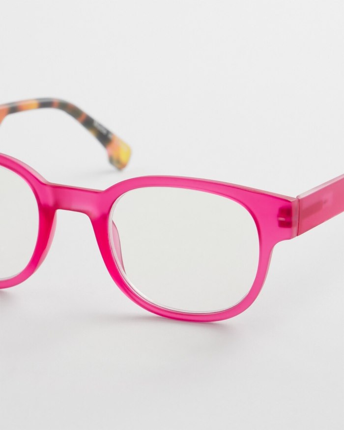 Women's Magenta-Red & Faux Tort Readers - Red