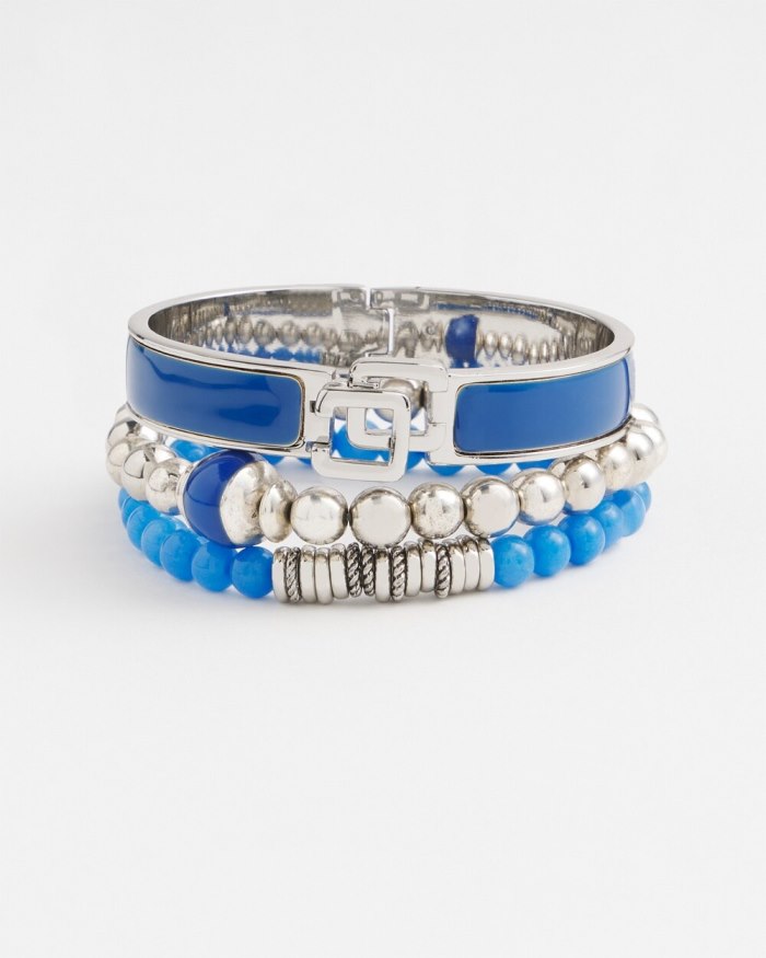 Women's Blue Jade Hero Stretch Bracelet - Intense Azure