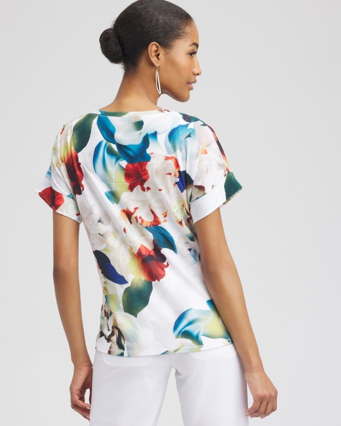 Women's Zenergy Floral Drop Shoulder Tee - Nectarine