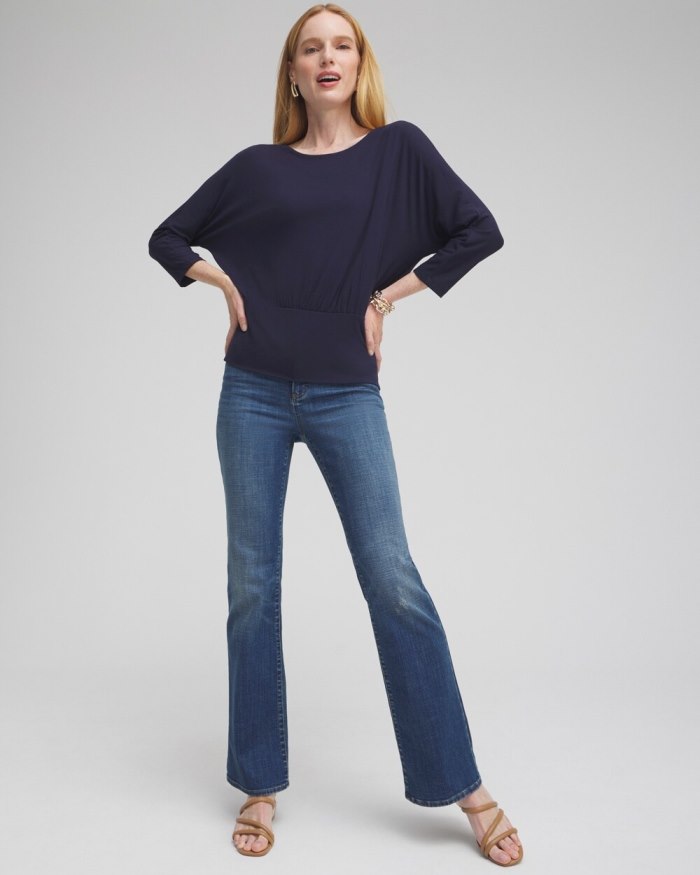 Women's Touch of Cool Banded Hem Top - Classic Navy