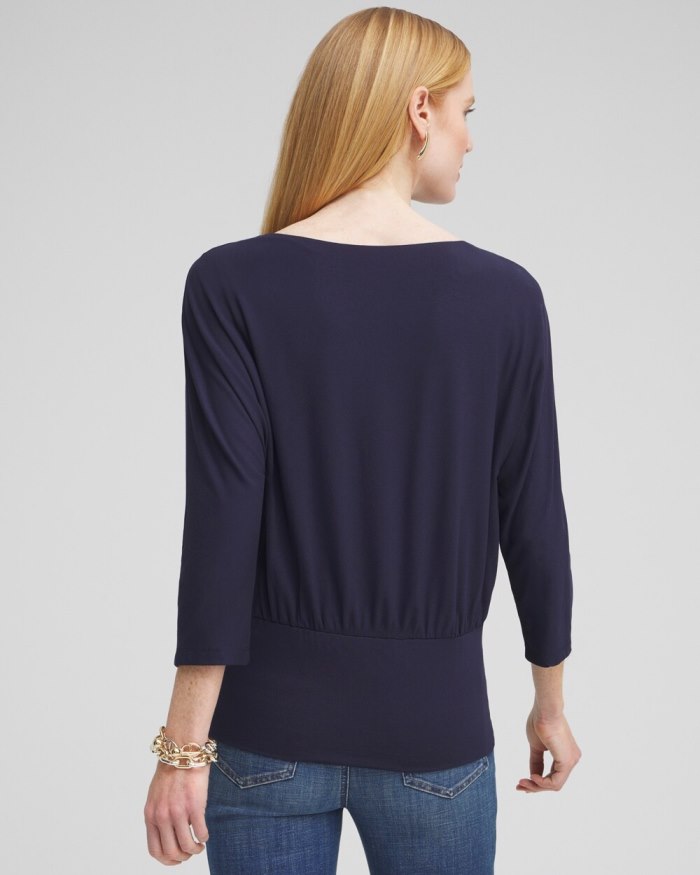 Women's Touch of Cool Banded Hem Top - Classic Navy