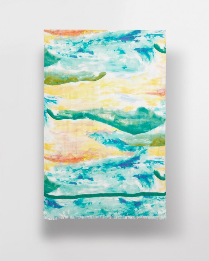 Women's Watercolor Oblong Scarf - Blue