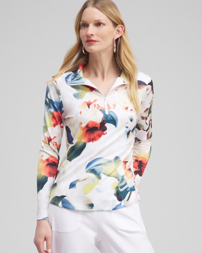 Women's Zenergy UPF Floral Long Sleeve Top - Nectarine