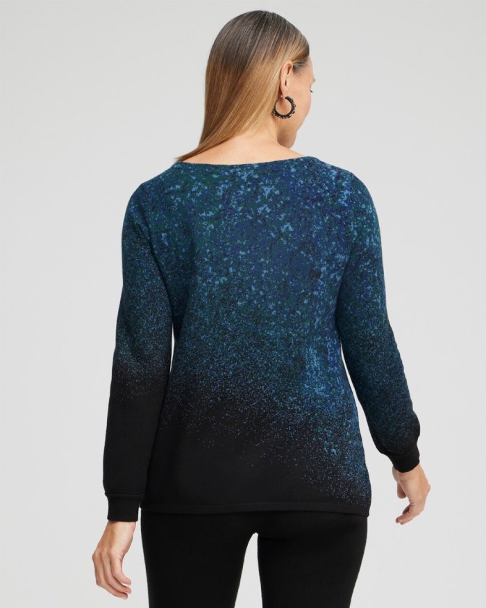 Women's Zenergy Luxe Cashmere Blend Ombre Pullover - Moonlit Teal