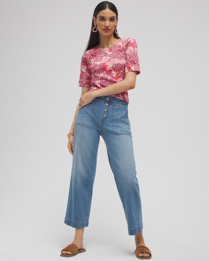 Women's Floral Everyday Elbow Sleeve Tee - Ginger Rose