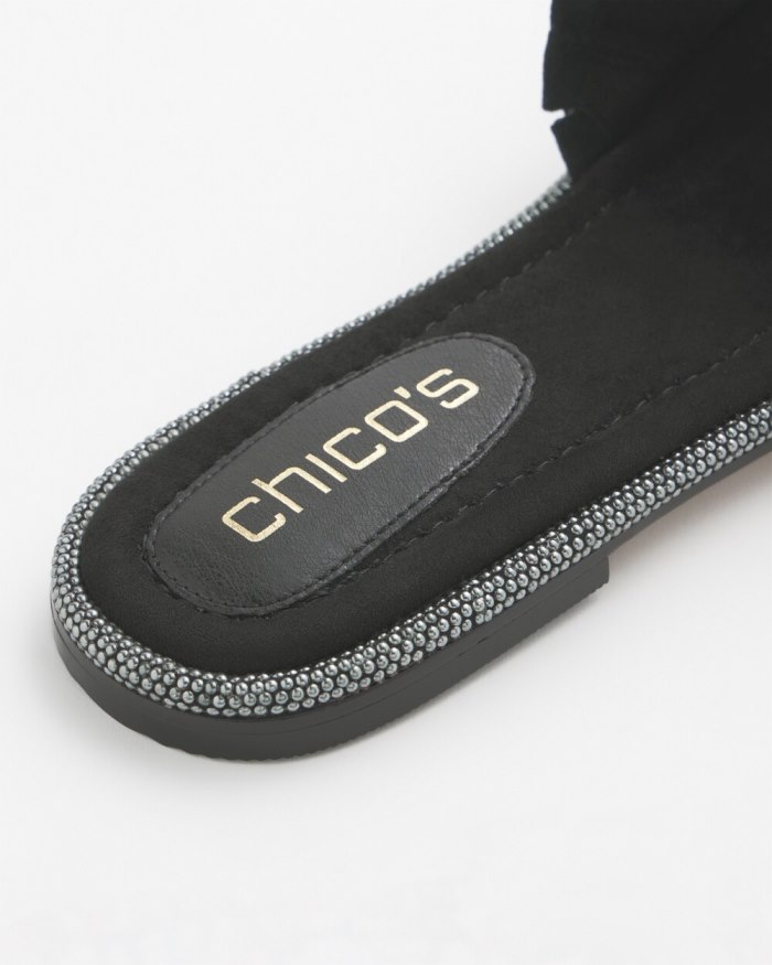 Women's Suede Slides - Black