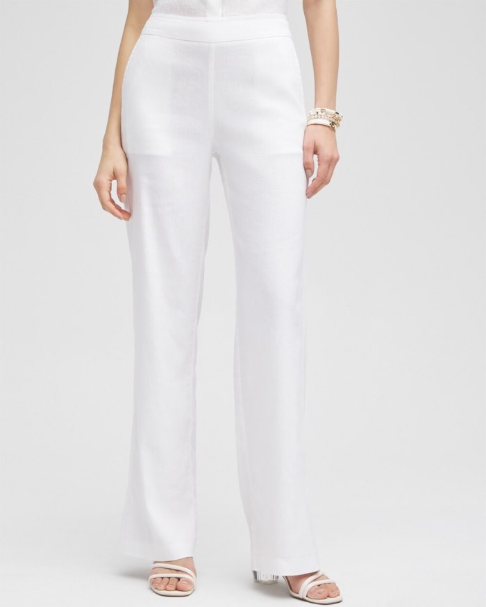 Women's Wide Leg Linen Pants - Alabaster