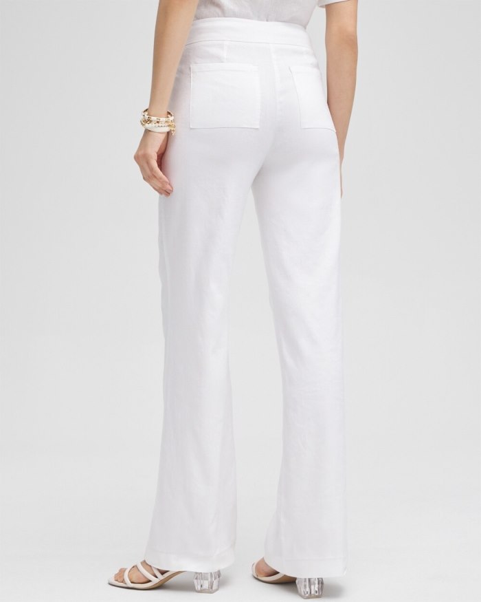 Women's Wide Leg Linen Pants - Alabaster