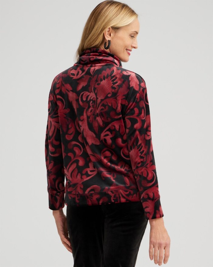 Women's Zenergy Velour Funnel Neck Pullover - Enchanted Forest