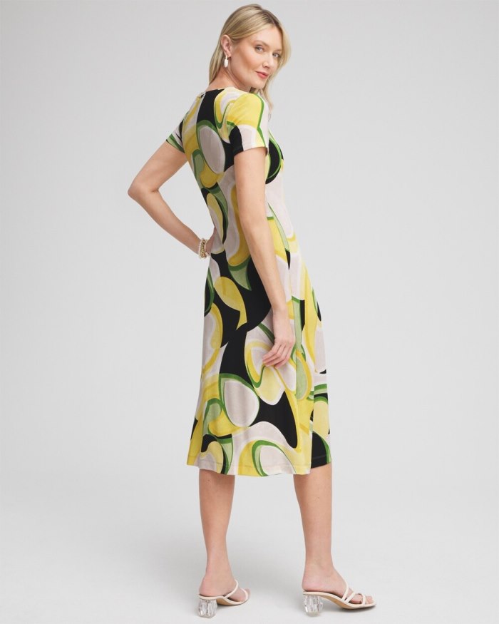 Women's Travelers Abstract Cap Sleeve Maxi Dress - Verdant Green