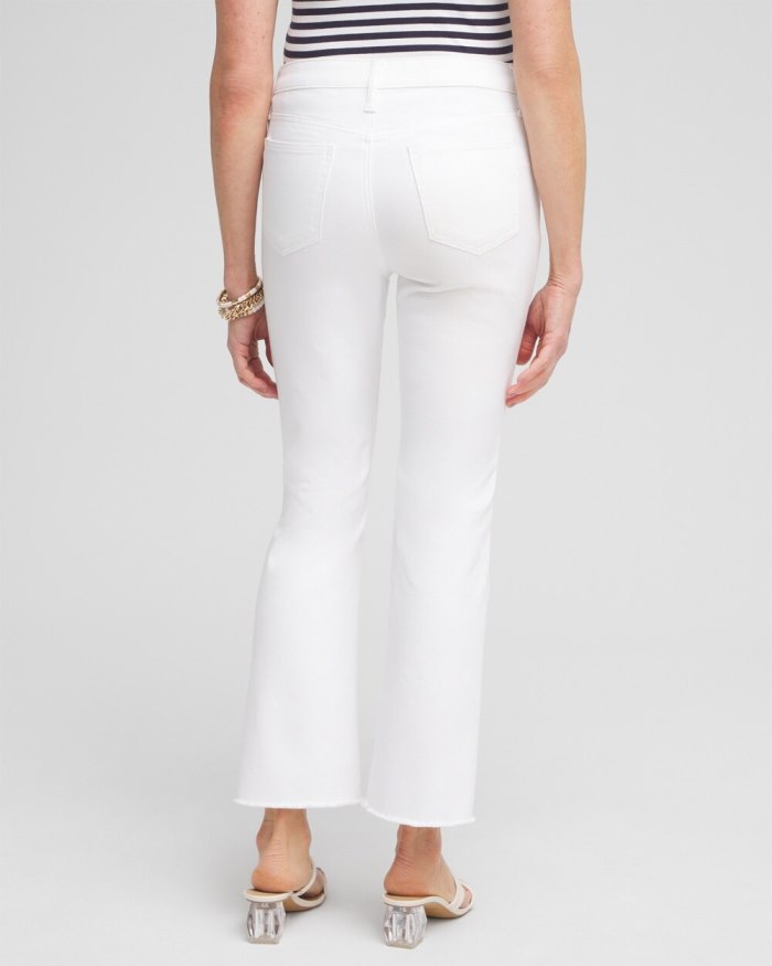 Women's No Stain Girlfriend Fray Hem Kick Flare Jeans - Alabaster