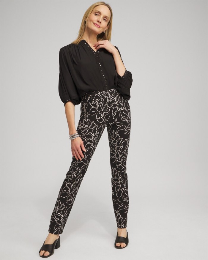 Women's Brigitte Floral Print Pants - Black/Smokey Taupe