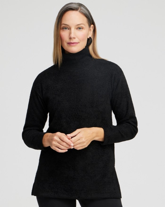 Women's Mock Neck Tee - Black