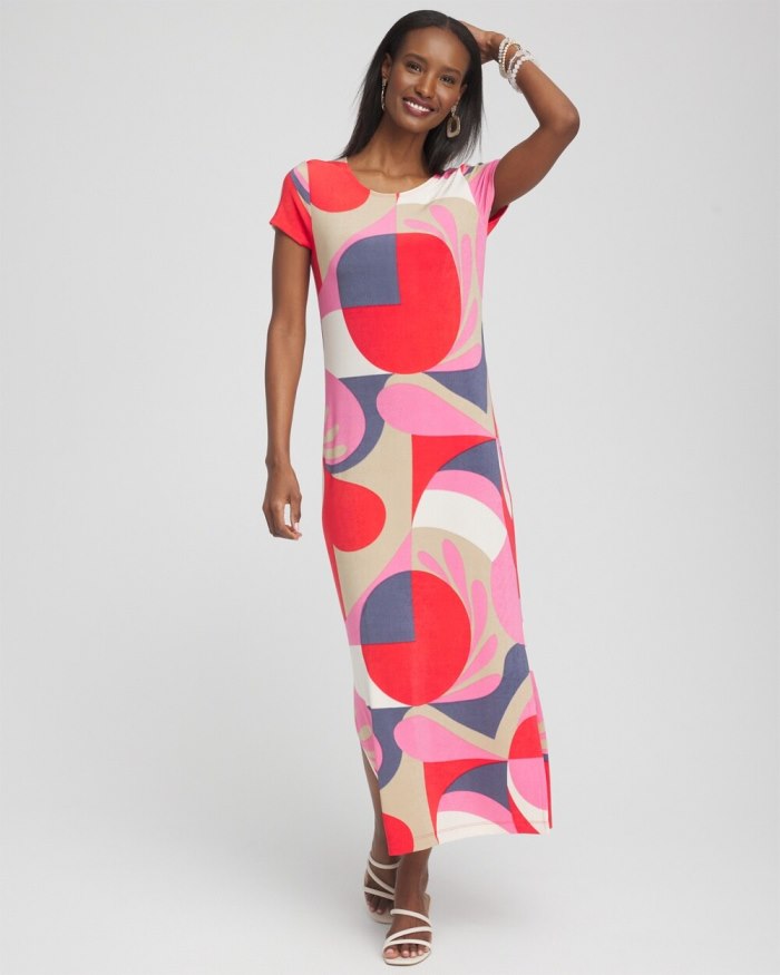 Women's Travelers Classic Abstract Maxi Dress - Watermelon Punch