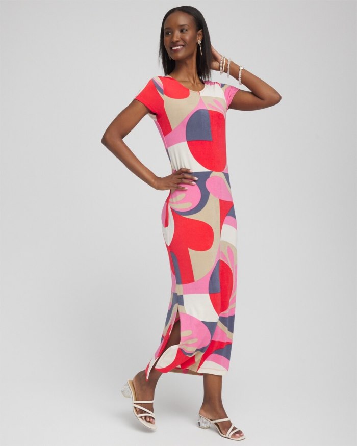 Women's Travelers Classic Abstract Maxi Dress - Watermelon Punch