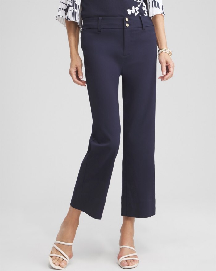 Women's Trapunto Wide Leg Cropped Pants - Ink