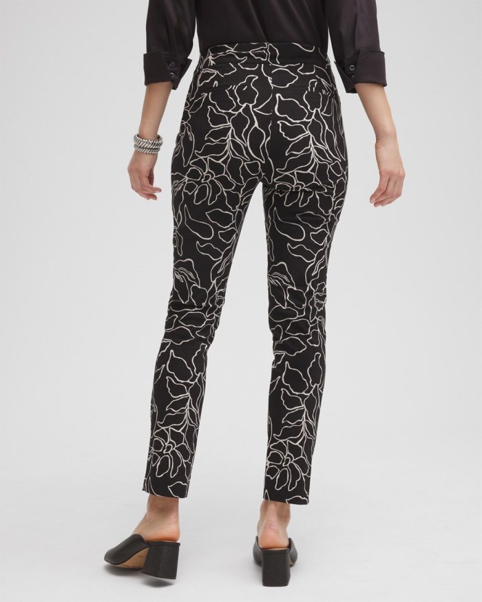 Women's Brigitte Floral Print Ankle Pants - Black/Smokey Taupe