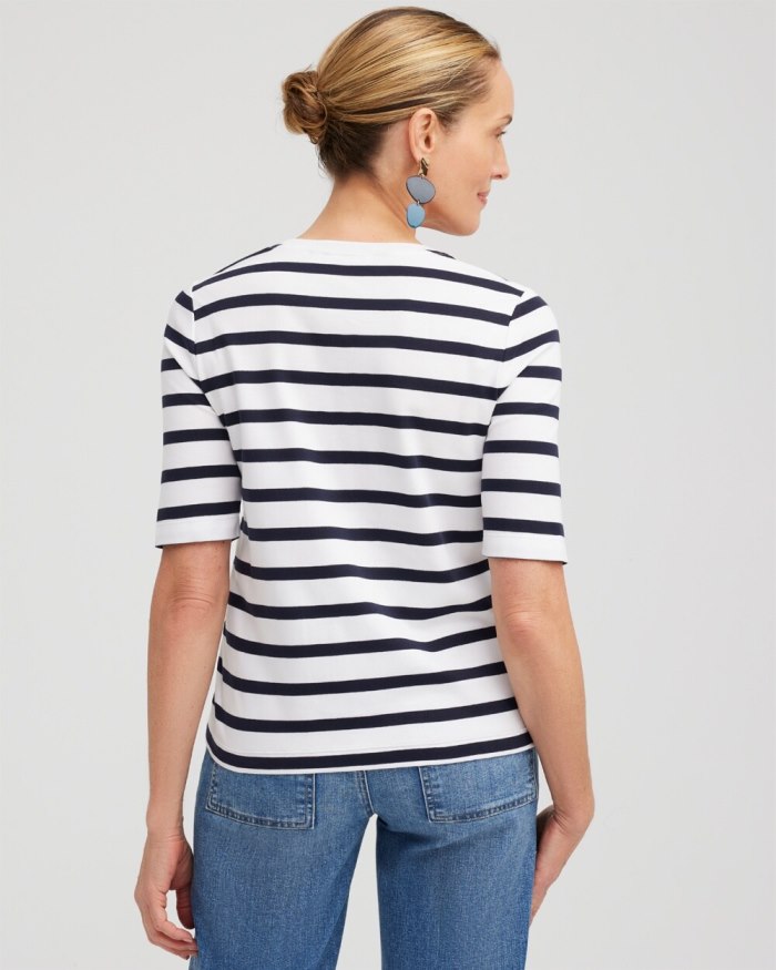 Women's Embellished Stripe Tee - Twisted Ivy